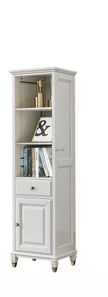 

American all-solid wood single-door wine cabinet small apartment living room advanced gray bookcase