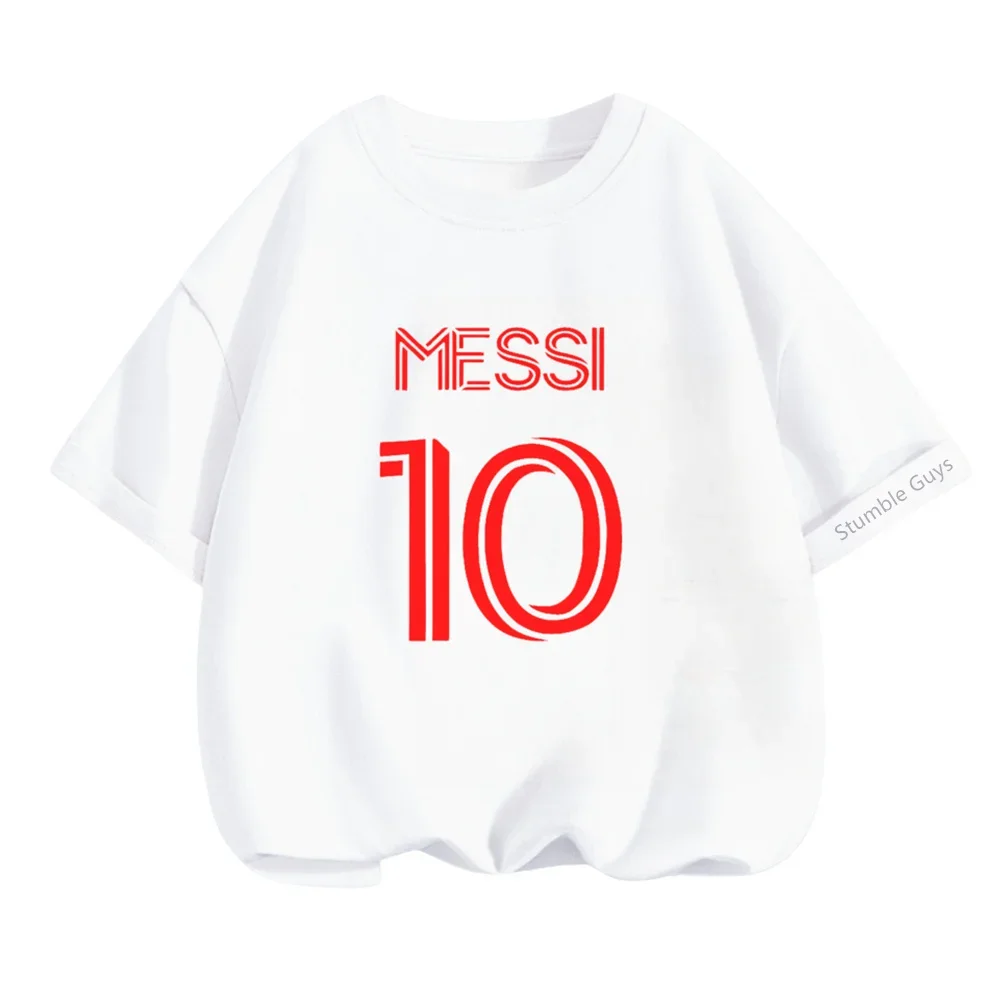 Football messi avatar print Cartoon Spiderman T-shirt Casual Short Kawaii boy Tops anime Tees y2k one piece kids clothes girls