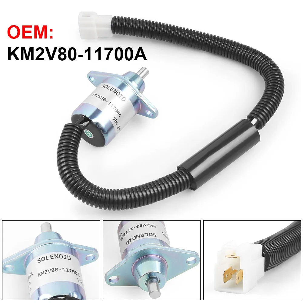 12V Fuel Shut off Solenoid Valve For Diesel Engine Generator Oil Stop Solenoid Valve KM2V80-11700A