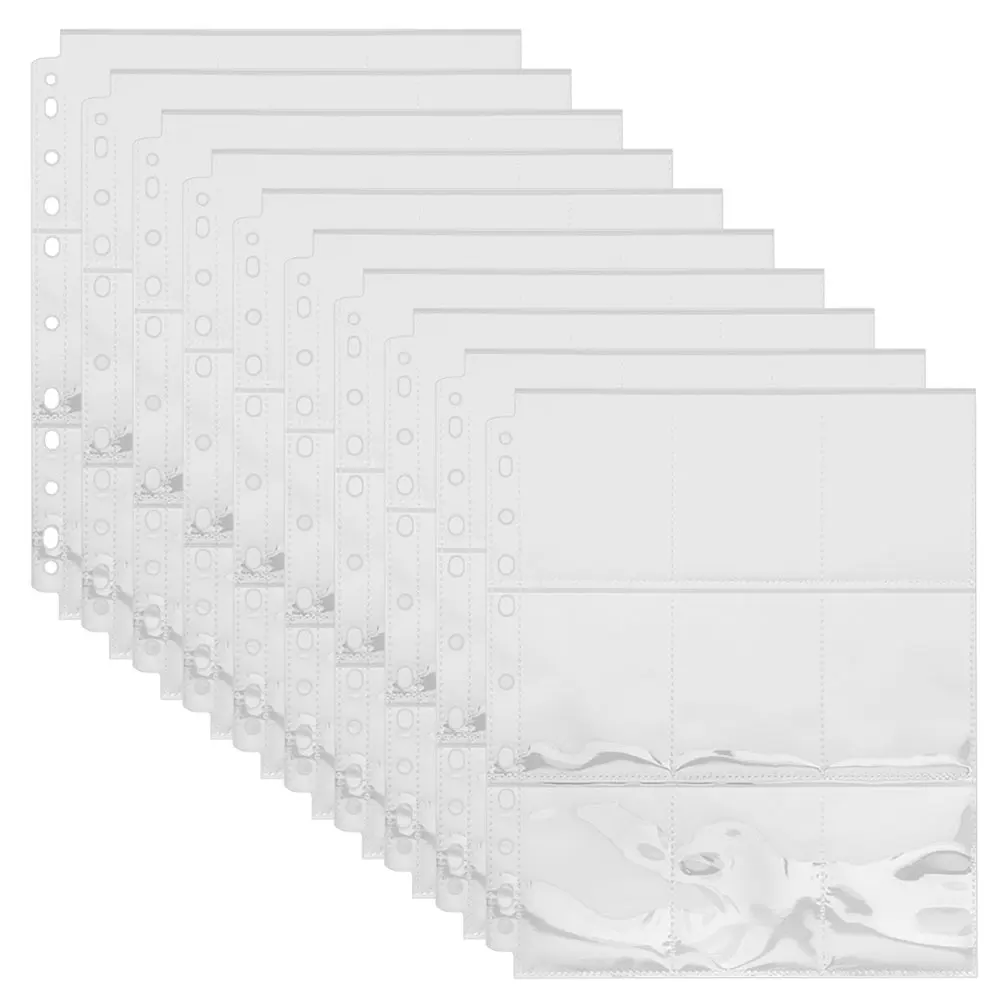 

50 шт., 9 сеток, рукава для фотокарт, прозрачные защитные пленки для штампов, бейсбольные игровые карты, водонепроницаемые листы с верхней загрузкой для фотоальбома