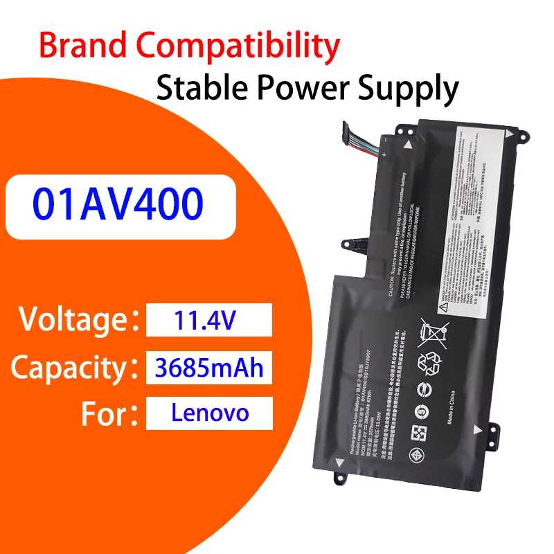 

Safe Stable Replacement Battery For Lenovo ThinkPad S2 13 01AV400 01AV401 3685mAh 11.4V High Performance Notebook Battery