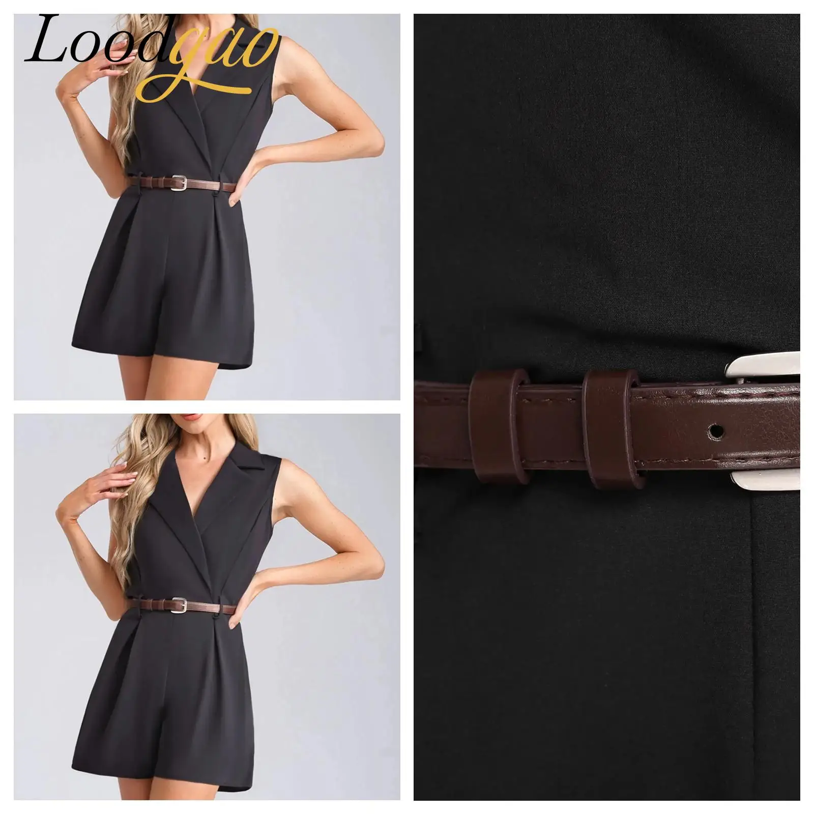 

Women Clothes Wide Leg Loose Short Jumpsuit Elegant Lapel Romper Sleeveless Pleated Femme Commute Fashion Lady Short Unitard