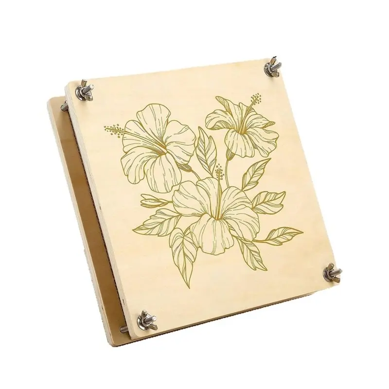 B23B Flower Press Kit Wooden Layer Design For Crafts, Scrapbooking Bookmaking Bookmark Creation Dried Flowers Included Plant