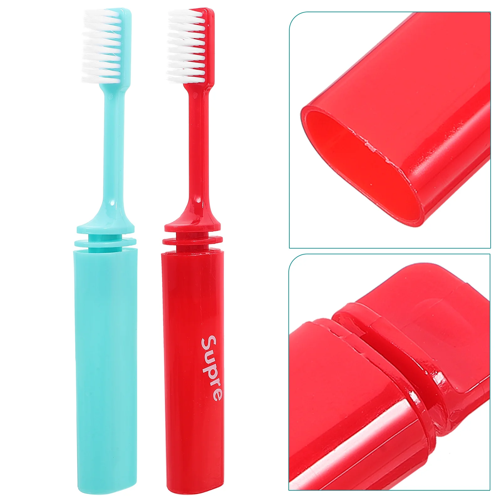 

2 Pcs Disposable Toothbrushes Kit Hotel Toothbrush Guests Toothbrush Detergent Folding Lovers Travel for Kids