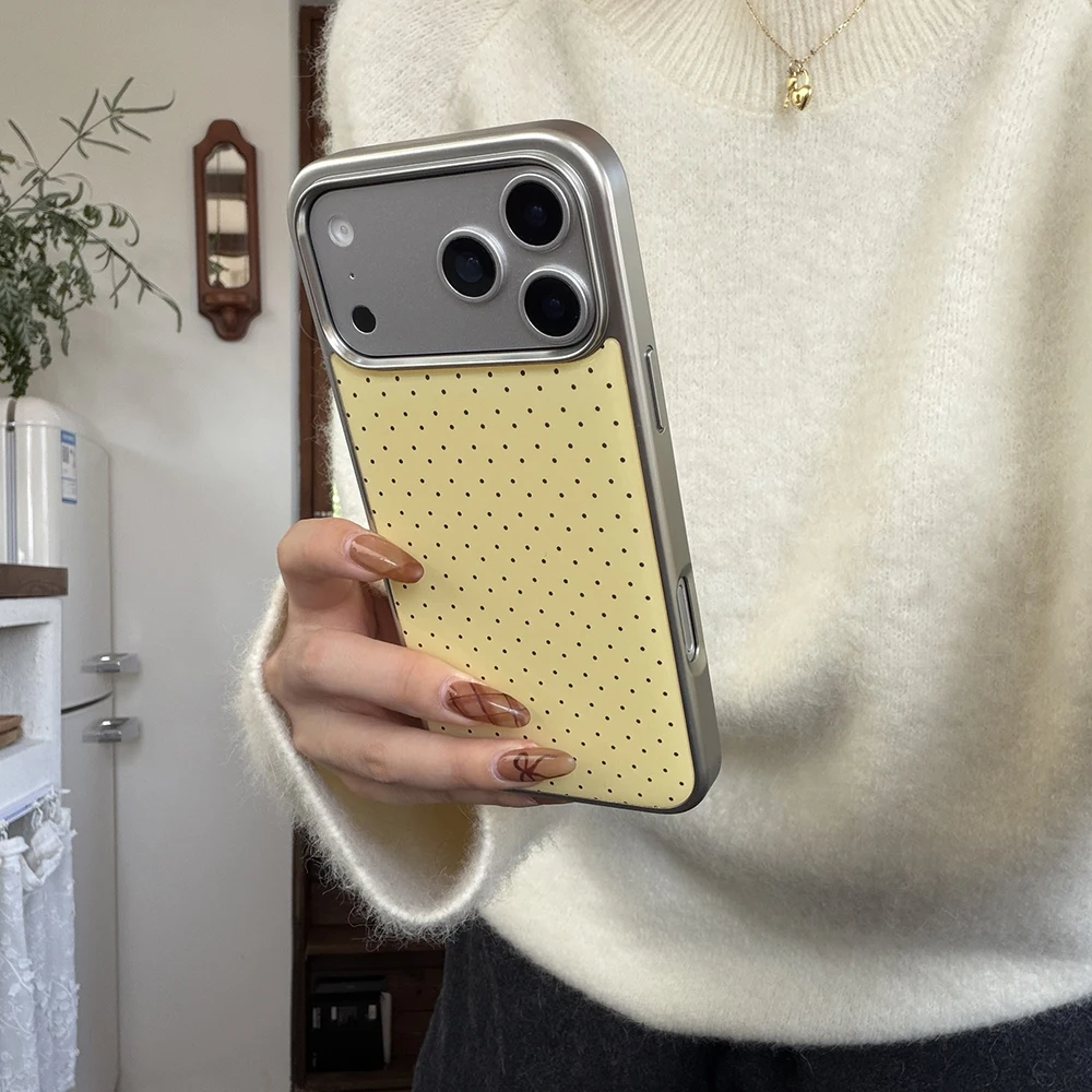 Koreanische INS Polka-Dot-Muster, galvanisierte Silber-Handyhülle für iPhone 17 Promax 18 13 14 15 16 Pro Max, stoßfeste Schutzhülle Funda – Detail 13