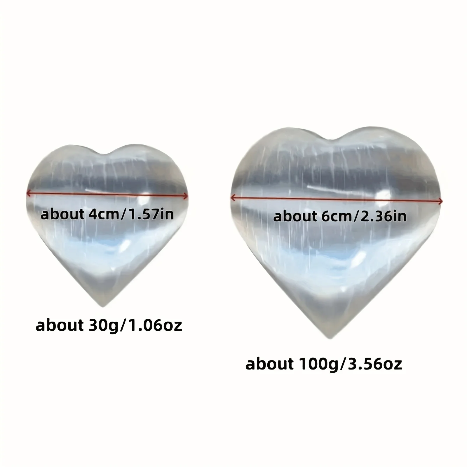 1pc Natural Clear Gypsum Heart-Shaped Crystal - Bohemian Style, Reflective Sunlight, Polished Smooth, Ideal for Home & Office