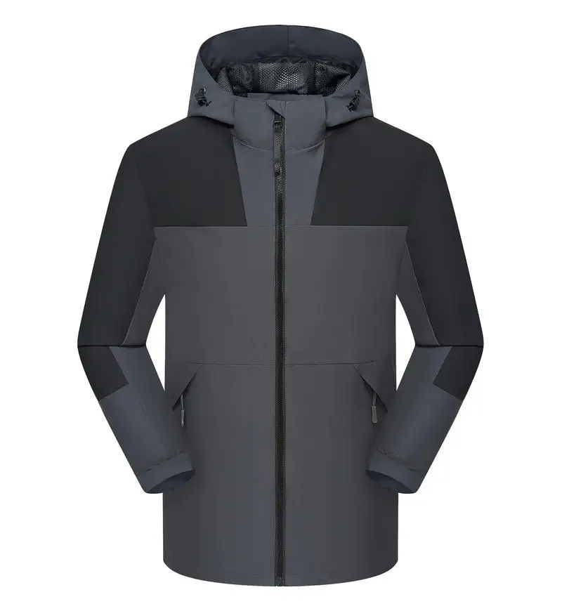 Logotipo personalizado nova primavera e outono masculino acampamento ao ar livre zíper com capuz jaqueta à prova de vento esportes trabalho jack