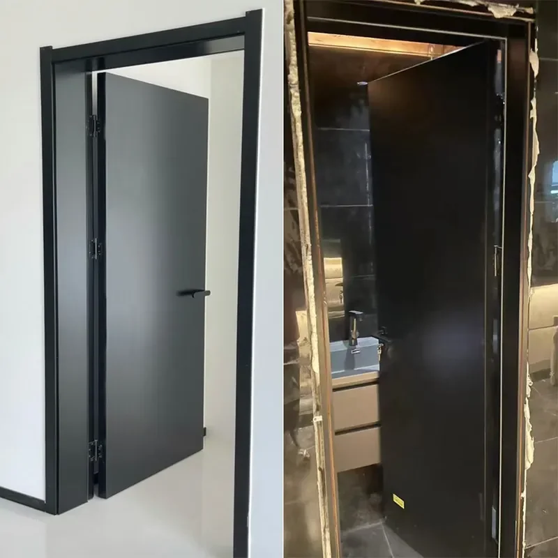 for T-shaped Double Stop Silent Soundproof Door Full Set for Meeting Room Office Hotel Glass Double Door
