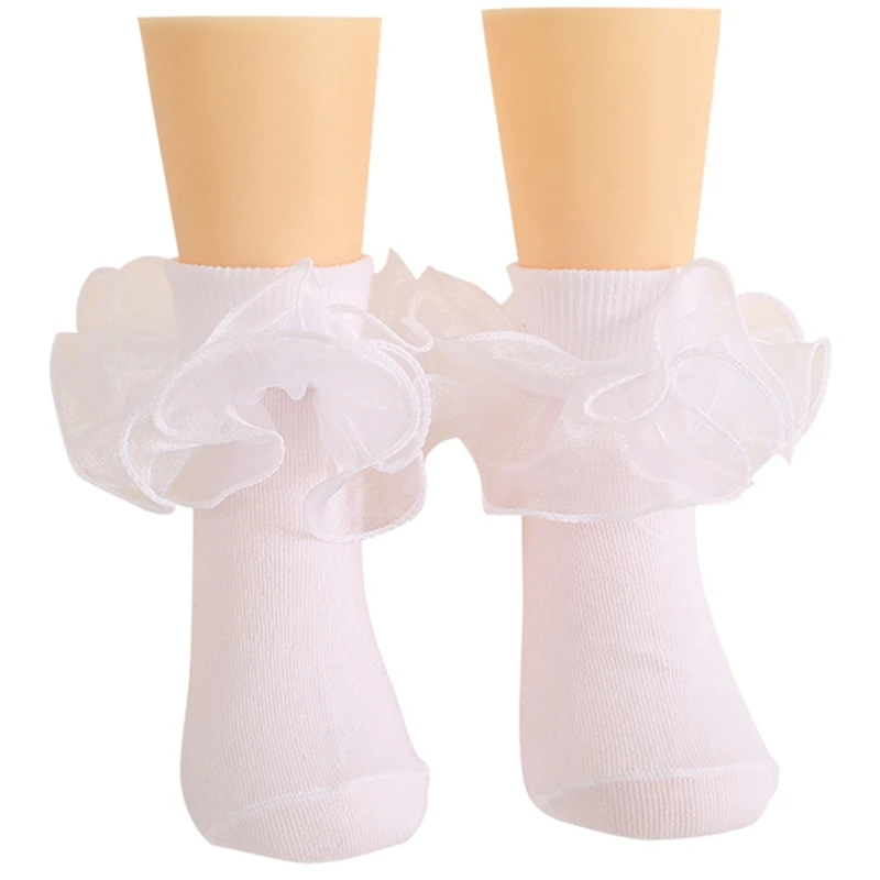 Baby Girls Infant Puffy Lace Lace Socks Toddler Cotton Princess Socks Soft Cotton Puffy Mesh Kids Socks