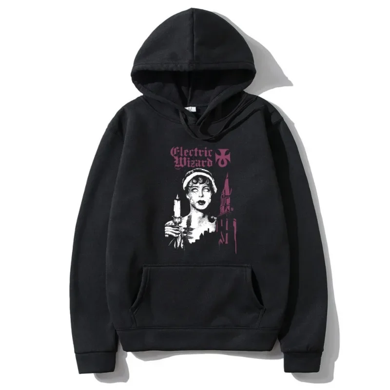 Limited Electric Wizard Graphic Hoodie Metal Music Sweatshir Harajuku Hoodie Men Vintage Sweatshirts Streetwear Y2K Regular Fit