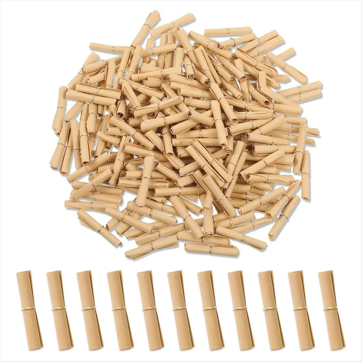 REST 300Pcs Message in Bottle Paper Mini Scroll Wishing Paper Vintage Message Papers Scrolls Mini Lucky Wishing Paper Scrolls