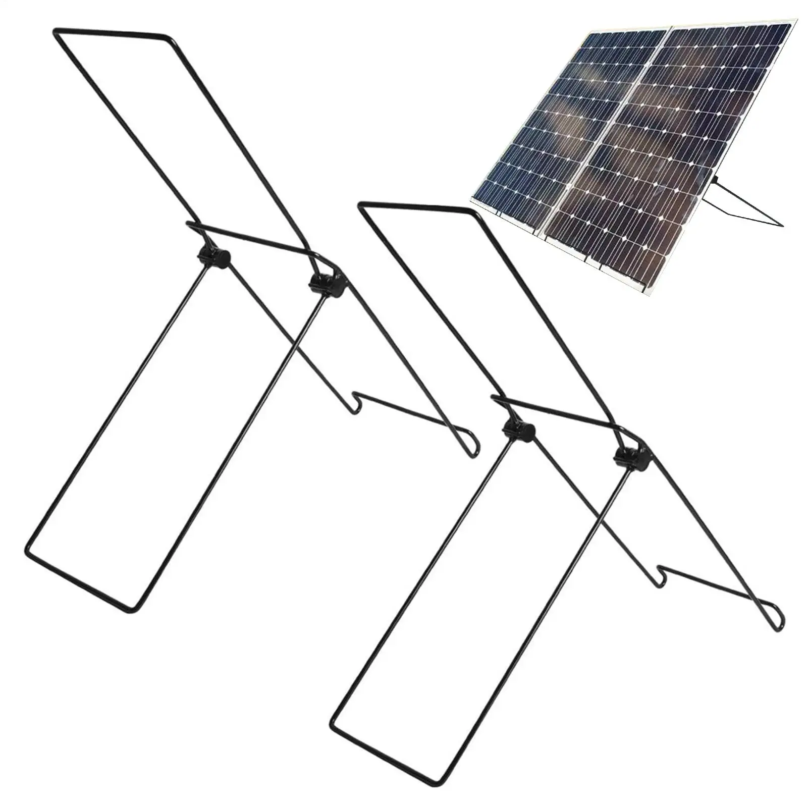 2 pçs ao ar livre portátil painel solar suporte fixo flexível painel fotovoltaico acessórios dobrável suporte de aço carbono