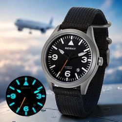 BERNY Full Titanium Automatic Watch for Men Sapphire AR Coated 10Bar Supper Luminous Men Wristwatch Sports Aviation Men Watches
