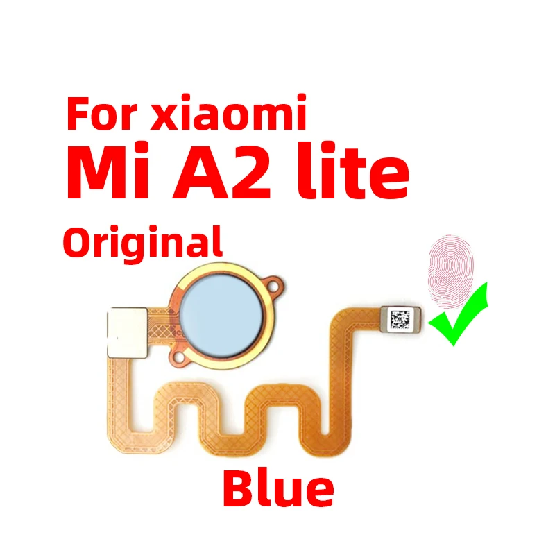Original For Xiaomi Mi A2 Lite Fingerprint Sensor Scanner Touch ID Connect Home Button Flex Cable