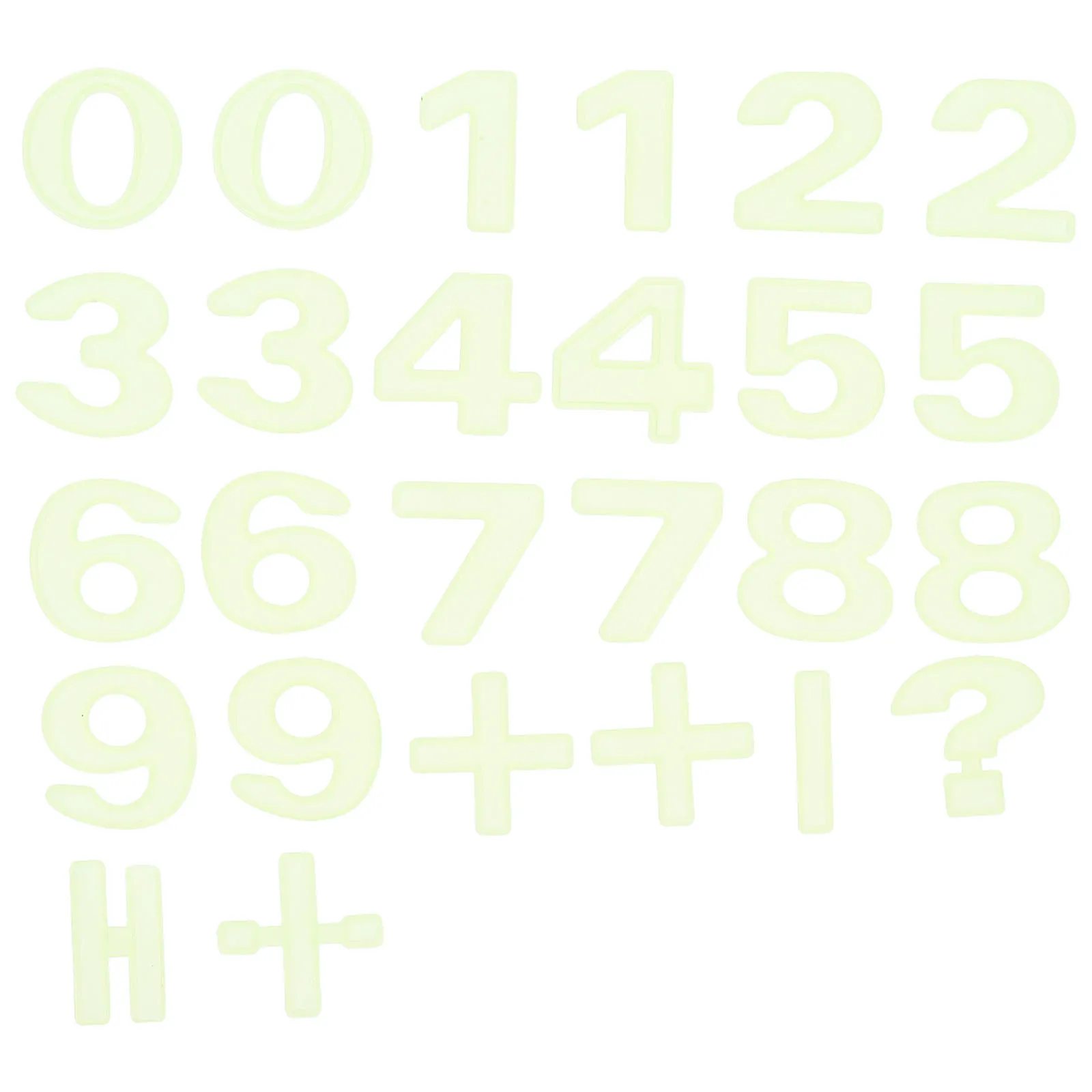 26 Pcs Luminous Digital Patch Stickers Glow The Dark Children's Room Resin Decorations