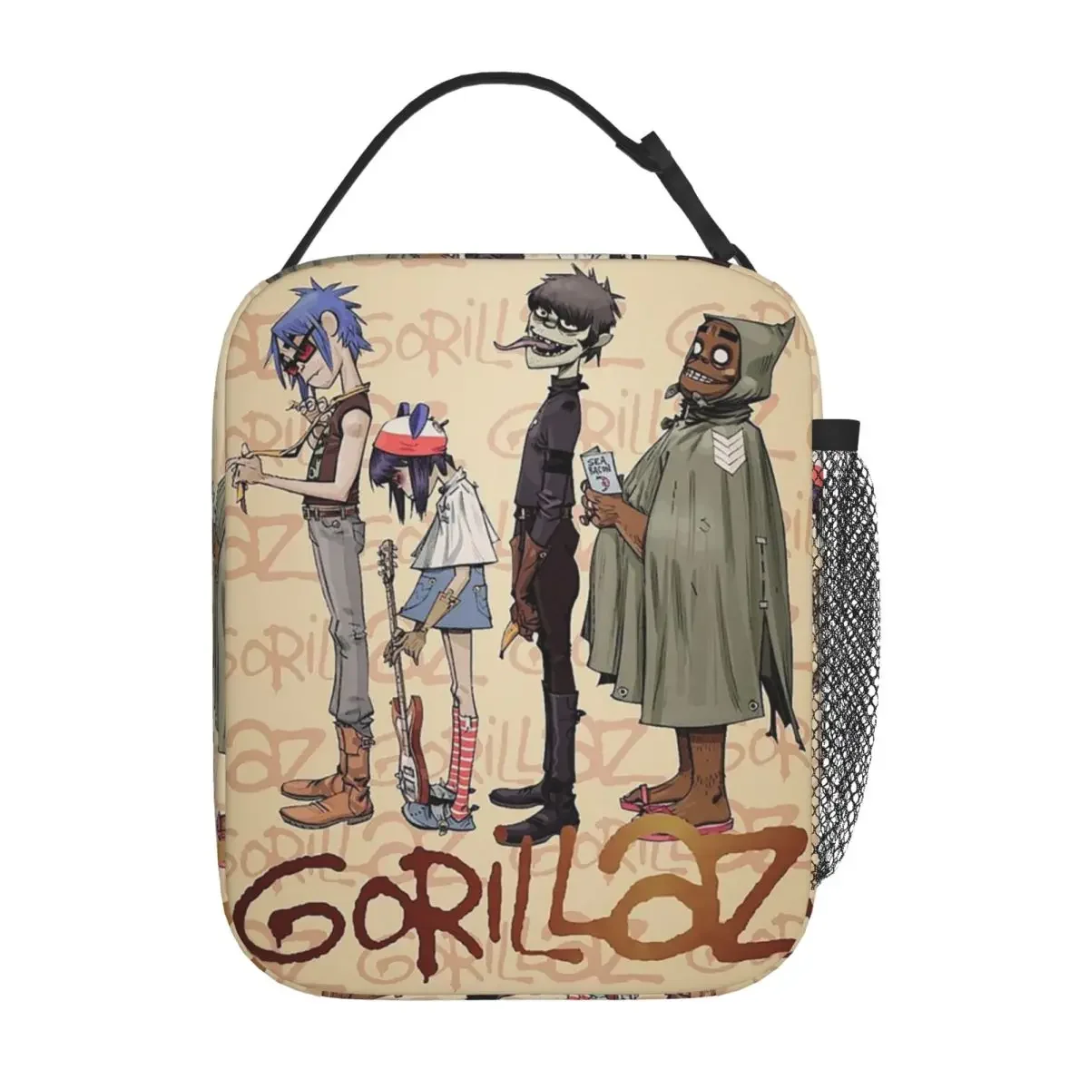 Music Band Gorillaz Insulated Lunch Bag Thermal Lunch Container Large Tote Lunch Box for Men Women Office Outdoor