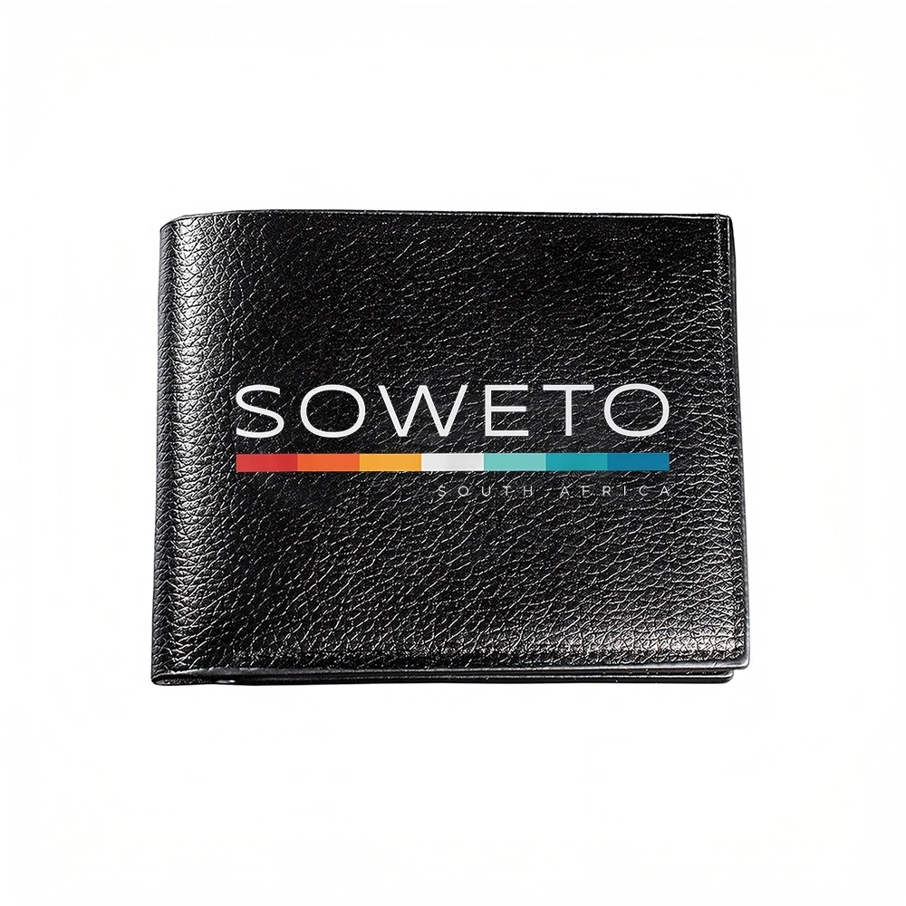 Soweto South Africa Colorful Stripe Design Men Wallet Card Holder Casual Business Fashion Print Accessory