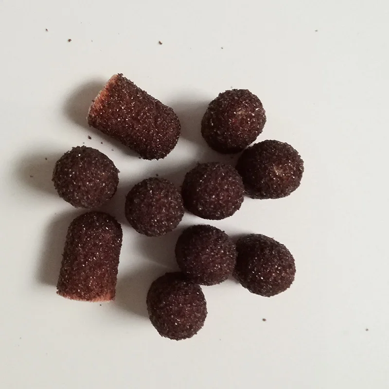 ¡5 unids/lote 5*11 7*13 10*15 13*19 16*25 tapa de lijado de uñas profesional! para taladro de uñas eléctrico, manicura y pedicura, 3 granos, sin caucho