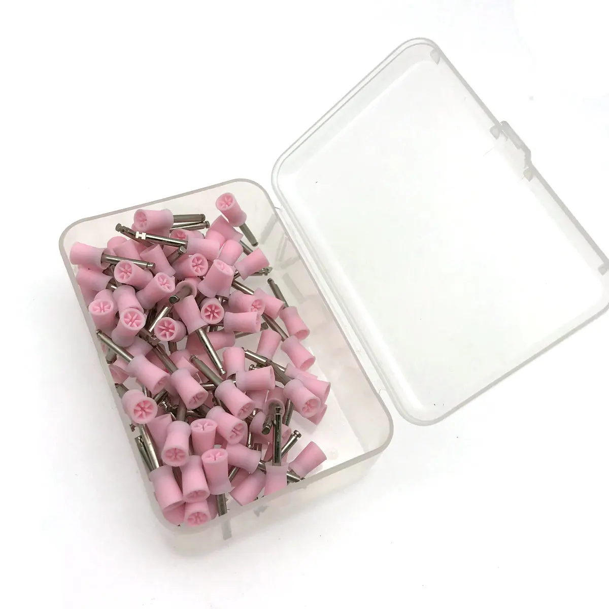 500Pcs Pink Dental Polishing Polish Prophy Cup Bowl Brush Latch Type