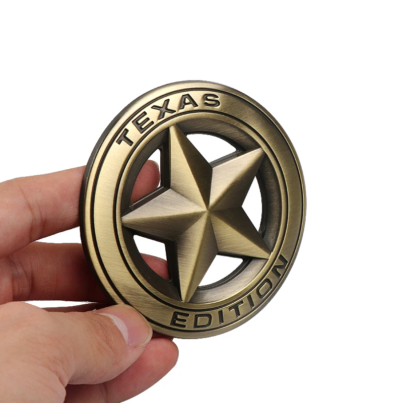 For TEXAS EDITION 3D Metal Zinc Hollow Out Star Badge Sticker Body Decoration For JEEP Wrangler Liberty Grand Cherokee Compass