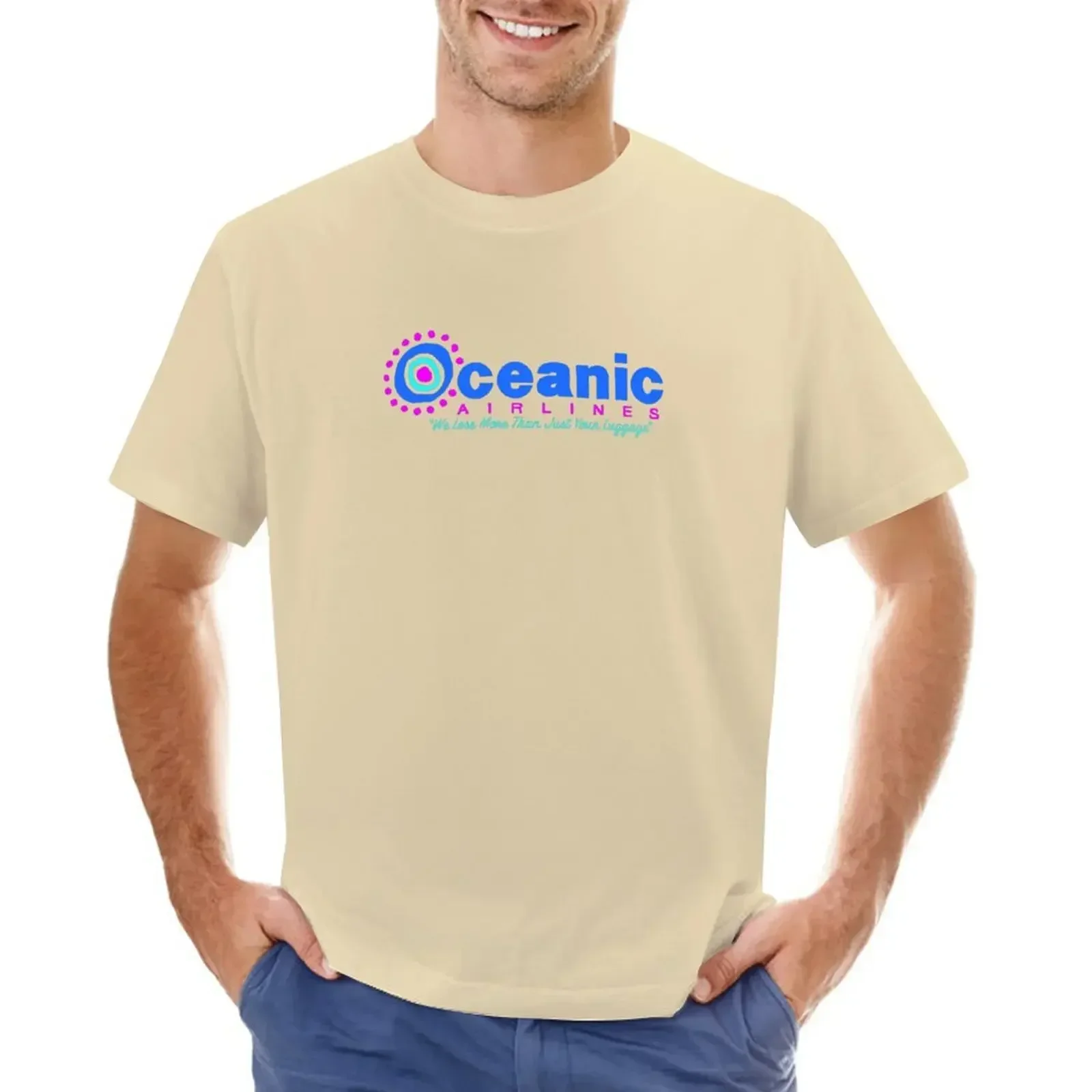 korean fashion sports fans blanks summer clothes mens graphic t-shirts oceanic airlines T-Shirt streetwear New Arrival