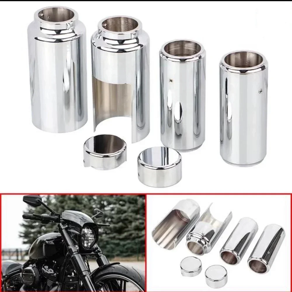 Street Bob Motorcycle Front Fork Cover Tubes Caps Set Decorative Protection Aluminum For Harley Davidson Street Bob 2018-2022