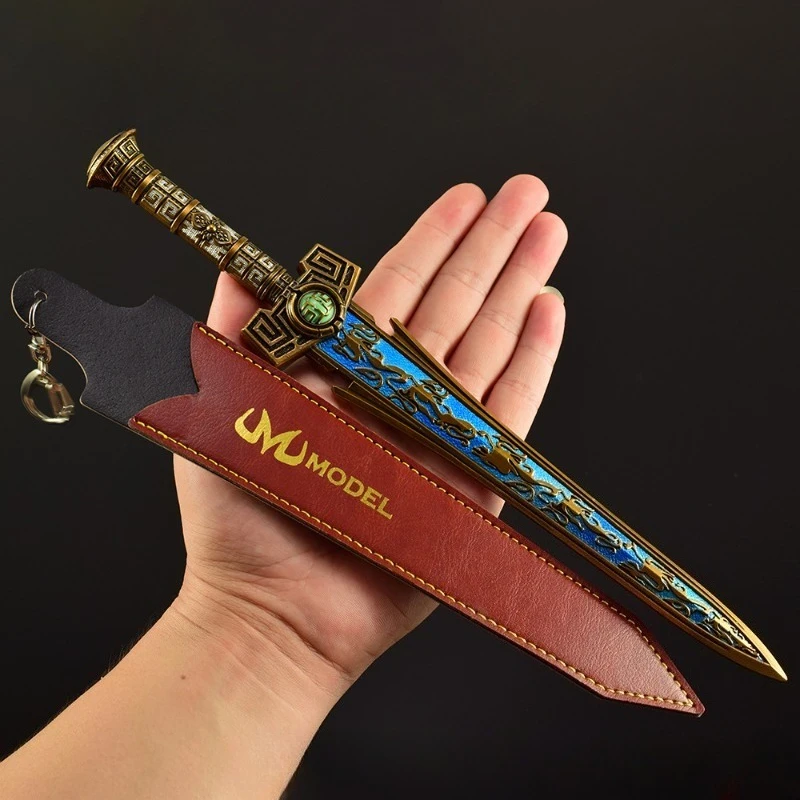 30 センチメートル/11.81 インチクロスファイアゲーム周辺武器モデル第一皇帝の剣メタルレザーカバーバージョン手芸玩具モデル