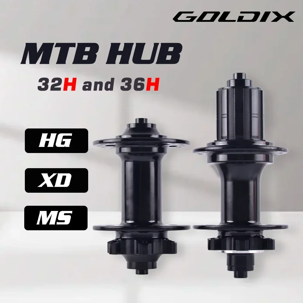 GOLDIX V2 MTB Bicycle Hubs 32/36Holes J-Bend Spokes 6Pcs Sealed Bearing for SHIMANO SRAM Mountain Bike Freehub 8/9/10/11/12Speed