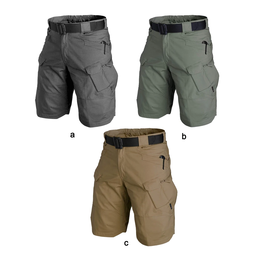 Pantaloncini da uomo Activewear Cotone Corsa Ciclismo Ciclismo Pantaloni corti multitasche Lavabili Caccia all'aperto per Nero XXL