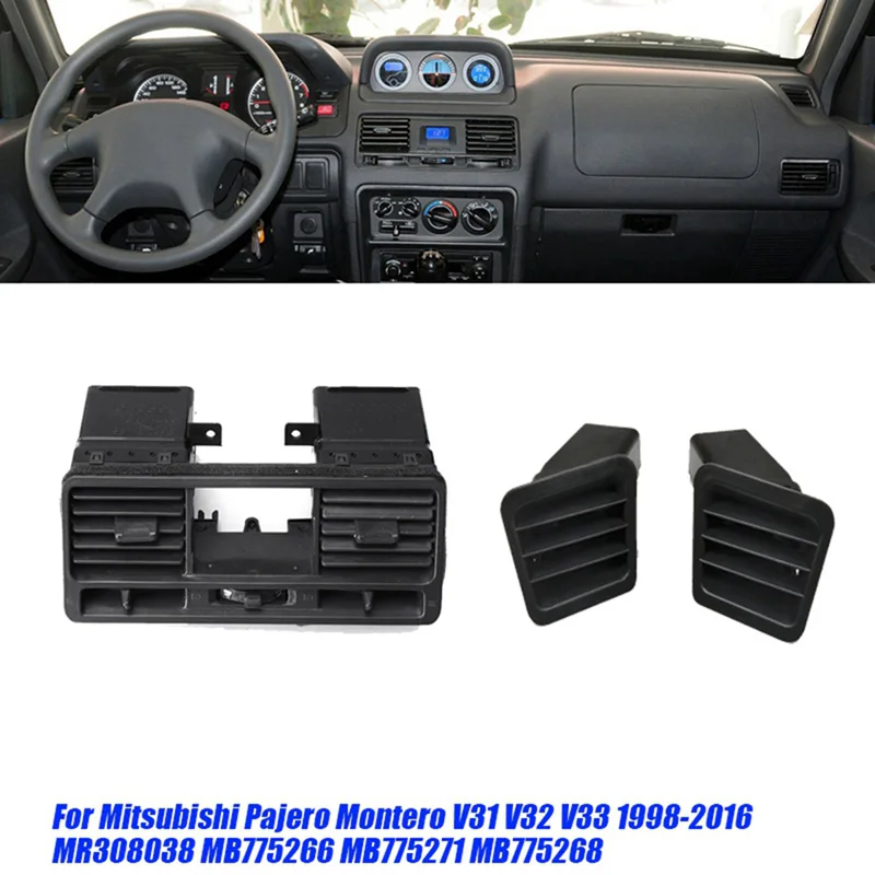 Car Dash Defrost Air Vent Grill & Central A/C Outlet Kits MR308038 MB775266 for Mitsubishi Pajero Montero V31 V32 V33