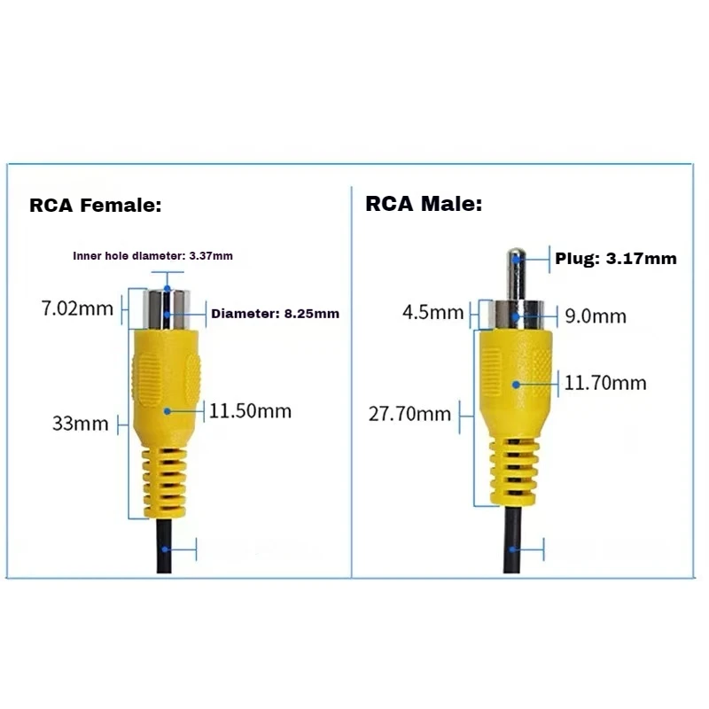 Car Rear View Camera HD RCA Wire 6m 10m 15m 20m Video Cable For Vehicle Reverse Multimedia Monitor Extension AV Cord Accessary