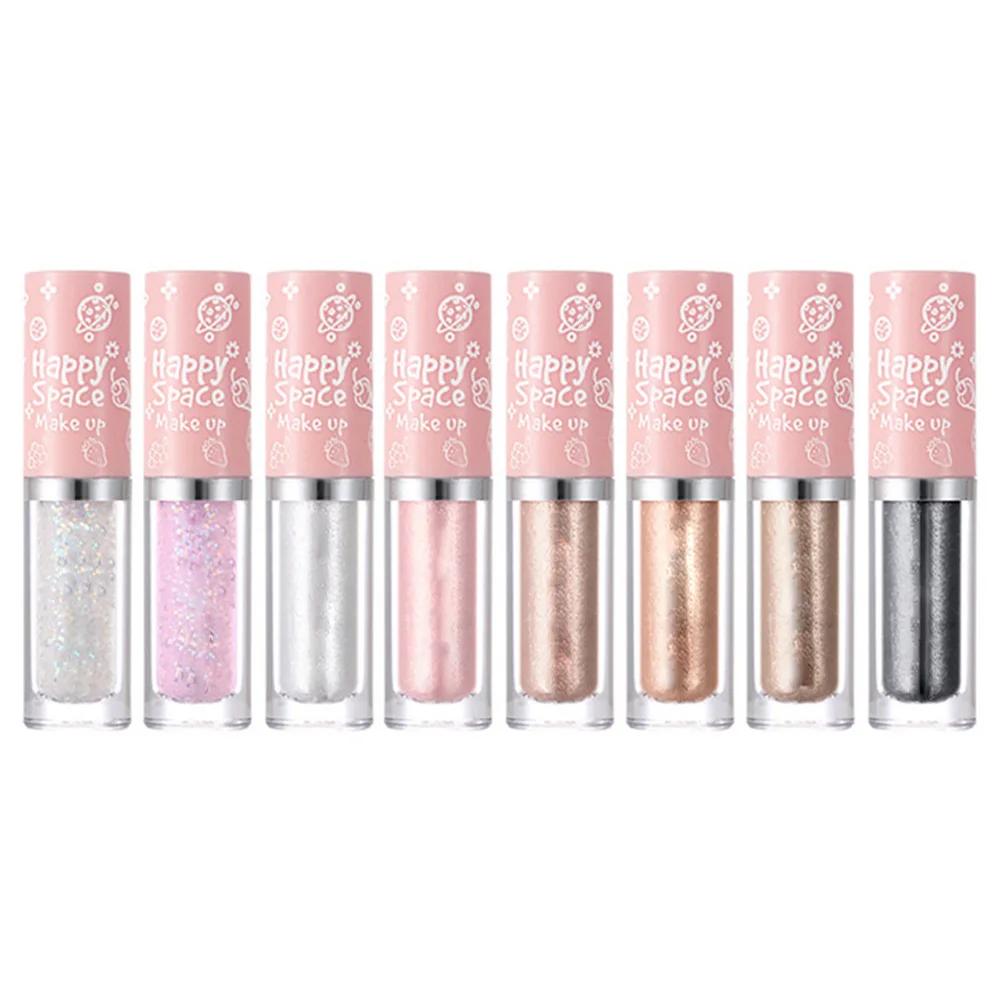 

8Pcs Sparkle Eyeshadow Set Liquid Glitter Eye Highlighter for Women Smudge Proof Quick Dry Stunning Look Party Wedding Makeup