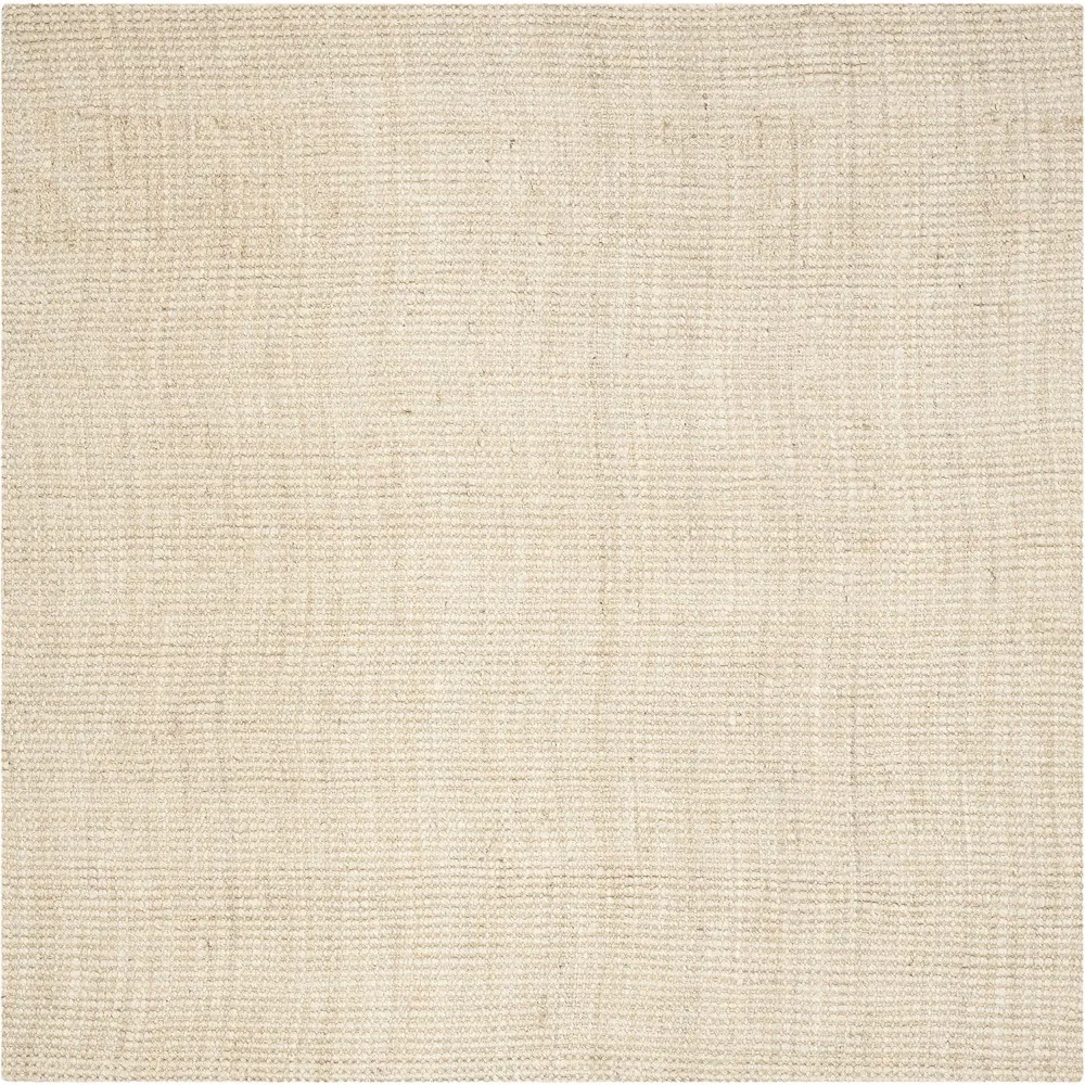 Natural Fiber Rug - 11' Square, Ivory, Handmade Farmhouse Jute, Ideal for High Traffic Areas in Living Room, Bedroom