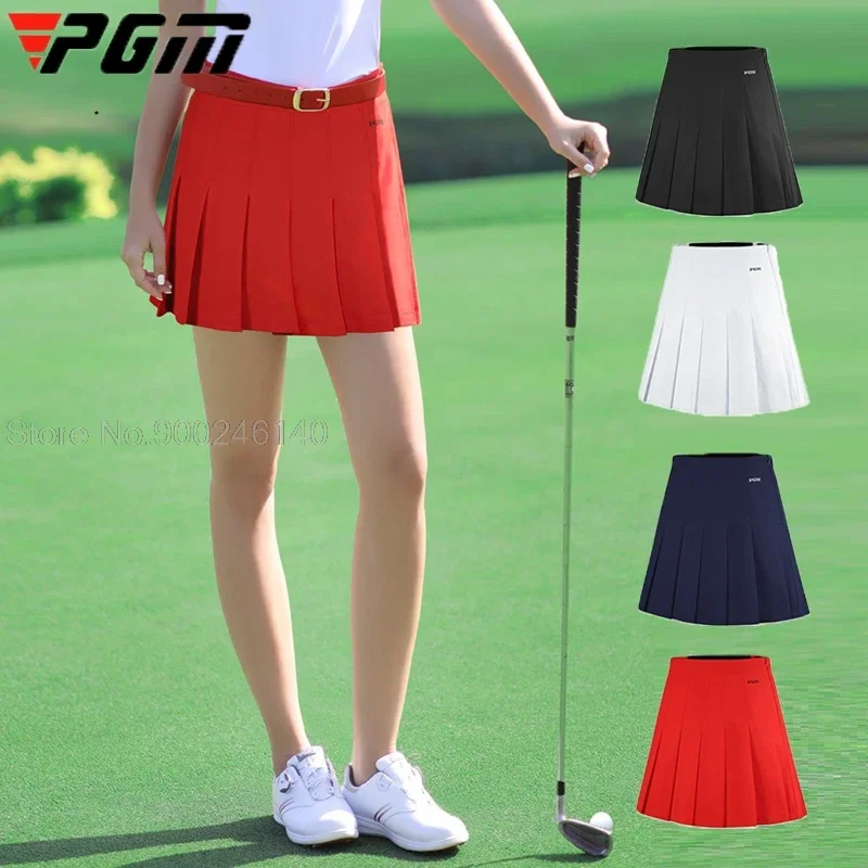 Women Golf High-Waist Pleated Skirt Summer A-Line Slim Tennis Golf Skirt Ladies Quick-Dry Fitness Shorts Athletic Running Gym