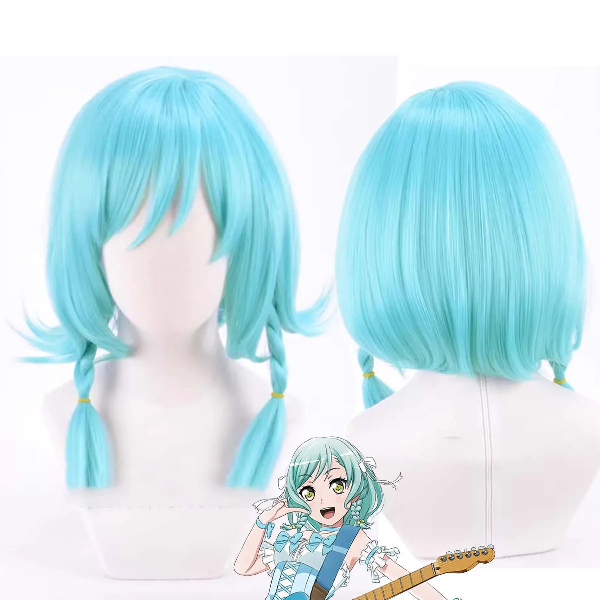 

Women Game Bang Dream Cosplay Hikawa Hina Blue Synthetic Hair Wig