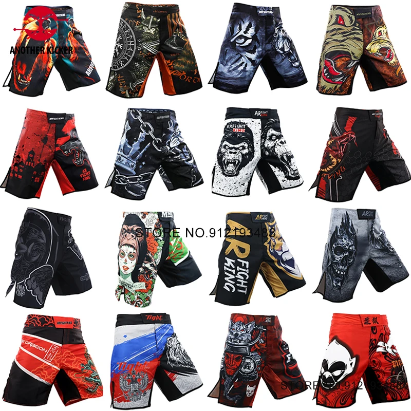 

Fight Animal Print MMA Shorts Men's Muay Thai Bo Pants Martial Arts Grappg Kickbo Cage Fighting Training Wear