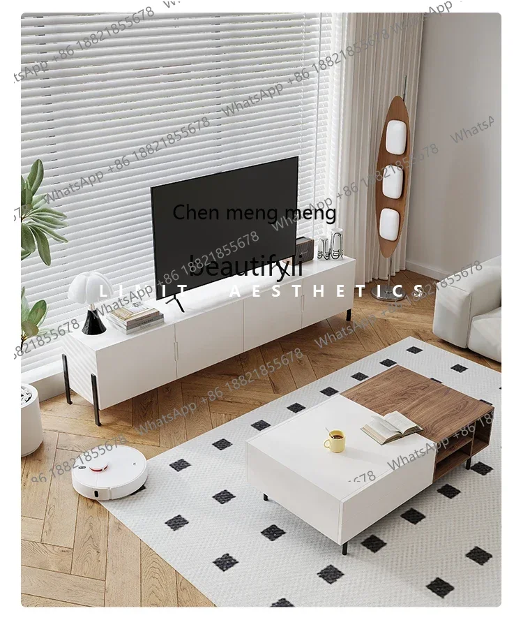 xz1X1Italian minimalist color TV, Nordic paint floor cabinet, living room TV storage side cabinet