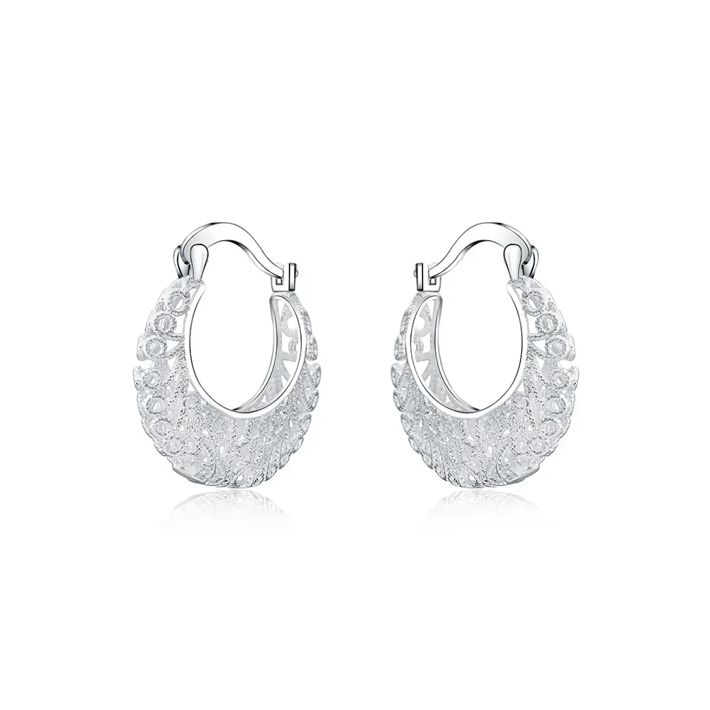 Hot Pretty 925 Sterling Silver Hollow Carved drop Earrings for Women retro Trend party Jewelry Christmas Gifts wedding