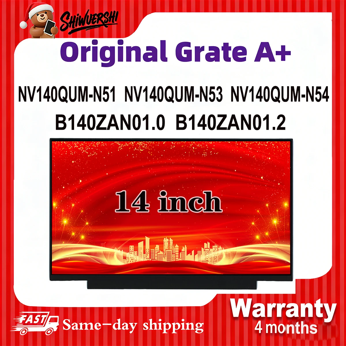 

Оригинальный новый A + 14-дюймовый тонкий ЖК-экран для ноутбука NV140QUM N51 NV140QUM N53 NV140QUM N54 B140ZAN01.0 B140ZAN01.2