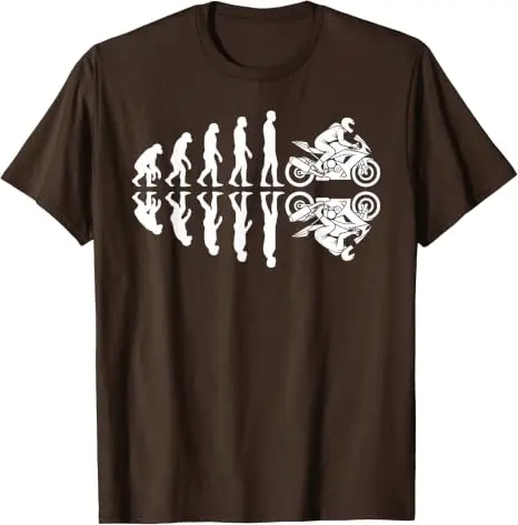 Lustiges T-Shirt mit Motiv „Menschliche Evolution zum Motorradfahrer“, Y2k-Motorrad-Evolution-Design, lustiges Motorrad-T-Shirt für Herren – Detail 8