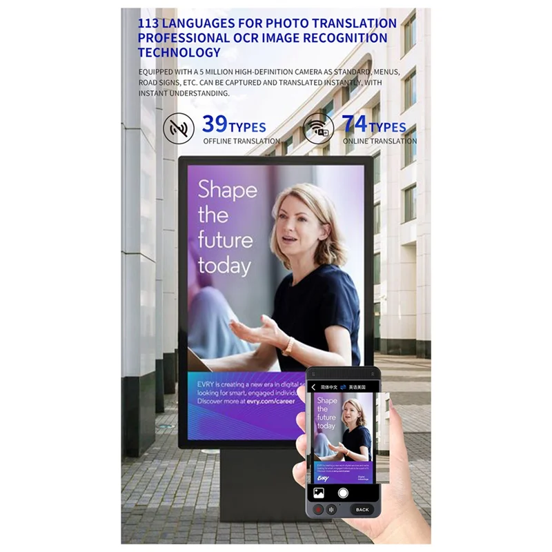 

D21 Smart AI Voice Photo Translator Device Online Offline Real Time 142 Languages Translation Equipment Machine