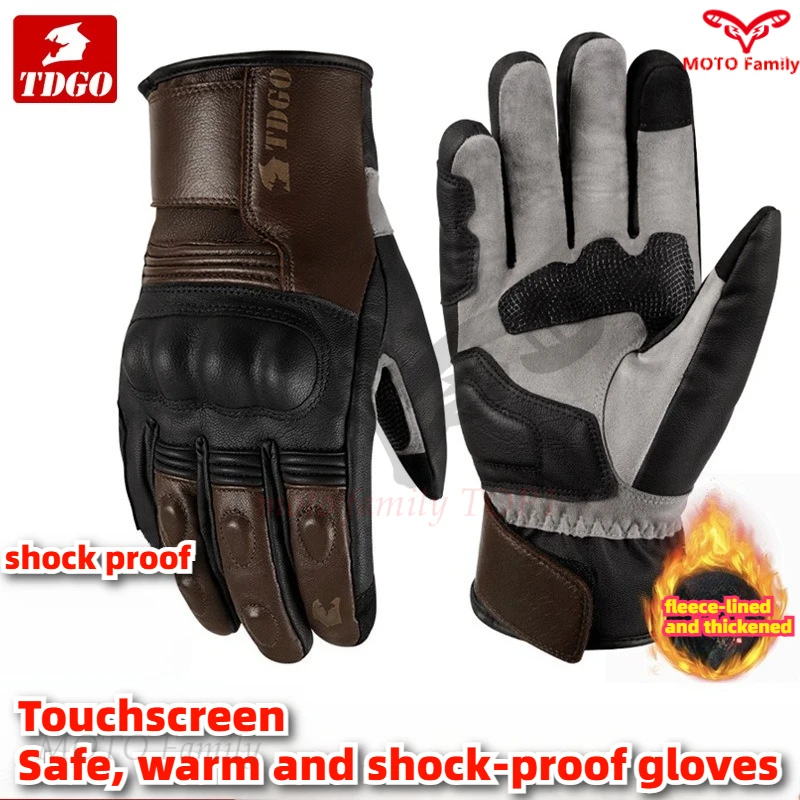 Motorcycle winter gloves  touch screen to keep warm sheepskin waterproof cold-proof and non-slip men women gloves riding gloves