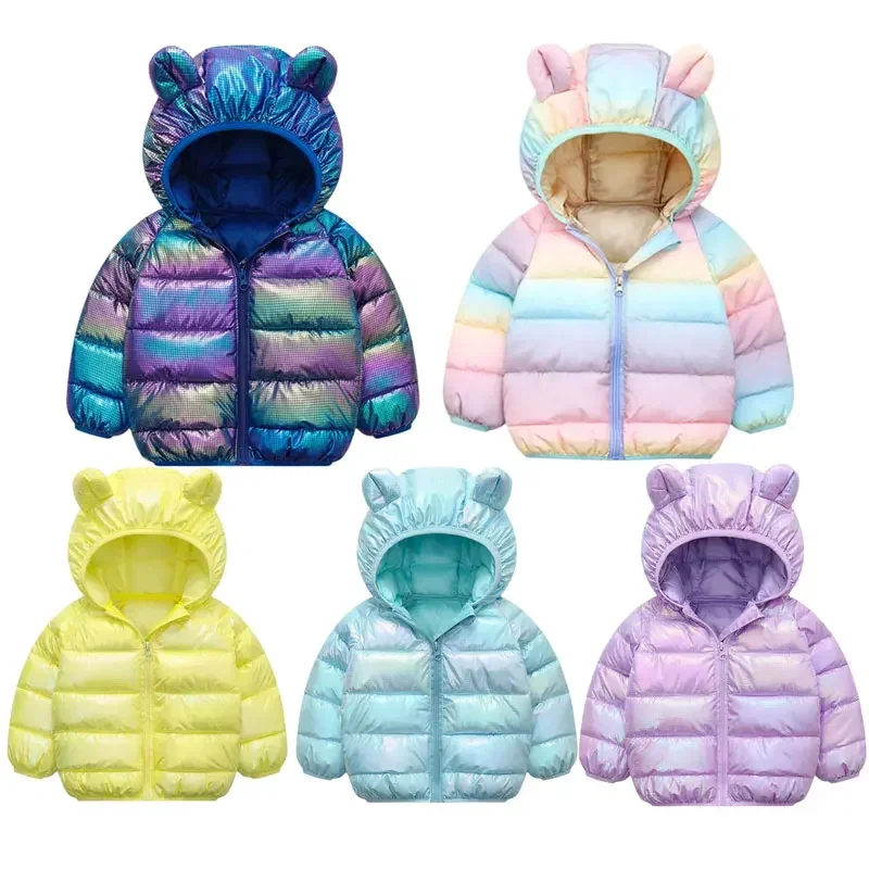 Cute Baby Girls Jacket Kids Boys Light Down Coats With Ear Hoodie Spring Girl Clothes Infant Children's Clothing For Boys Coat