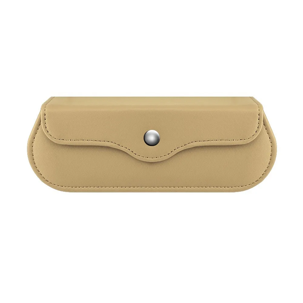 Leather Car Glasses Case Eyewear Protector Anti-Scratch Auto Eyeglasses Holder with Magnetic Closure Shock-proof