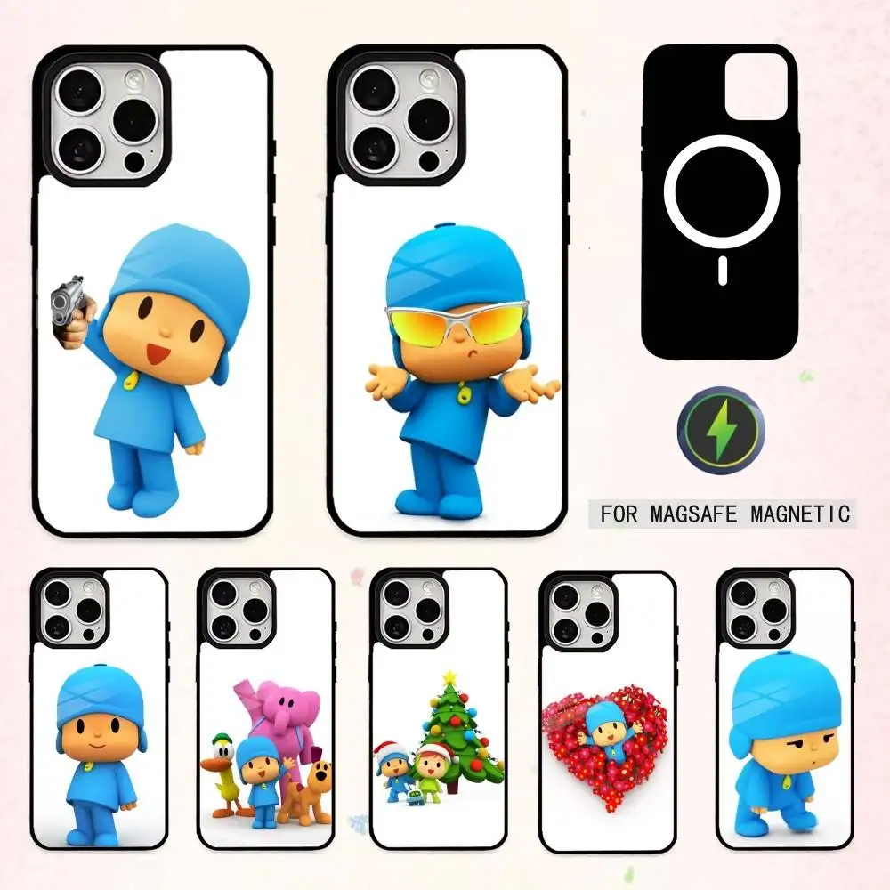 

P-Pocoyo C-Cute Cartoon Phone Case For iPhone17,16,15,14,13,12,11 Plus,Pro Max Magnetic For Magsafe Wireless Charging