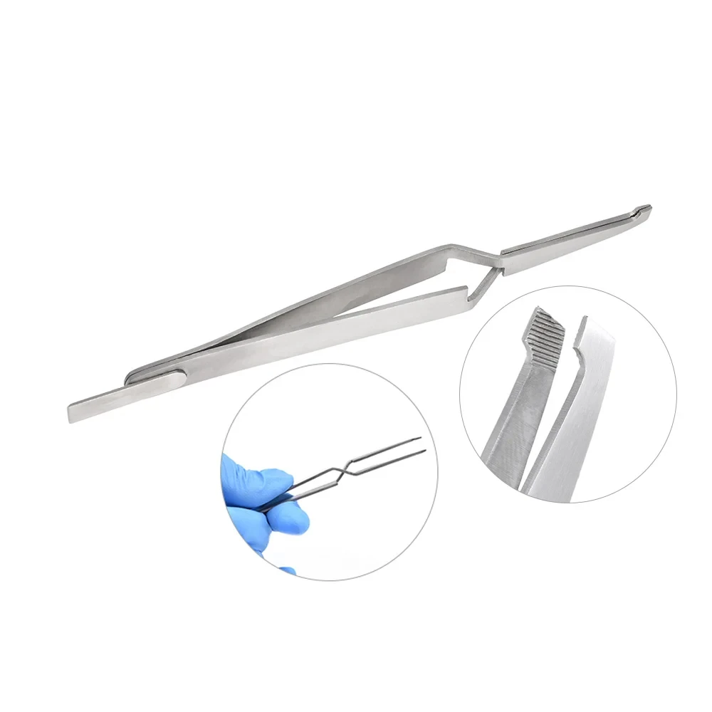 Orthodontic Bracket Tweezers Reverse Action Serrated Stainless Steel Dental Instrument Mastic Cartridge Nozzle