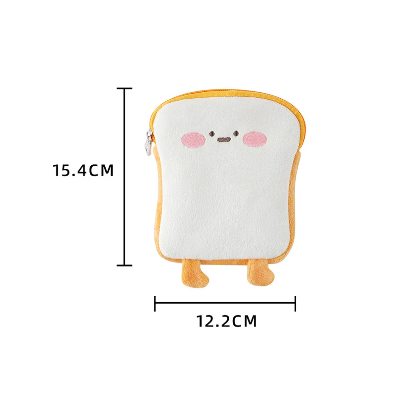 Cartoon Toast Velvet Small Purse Wallets Bag Jewerly Packing Bag Money Bags Lipstick Cosmetic Bag Plush Coin Purse  Storage Bag