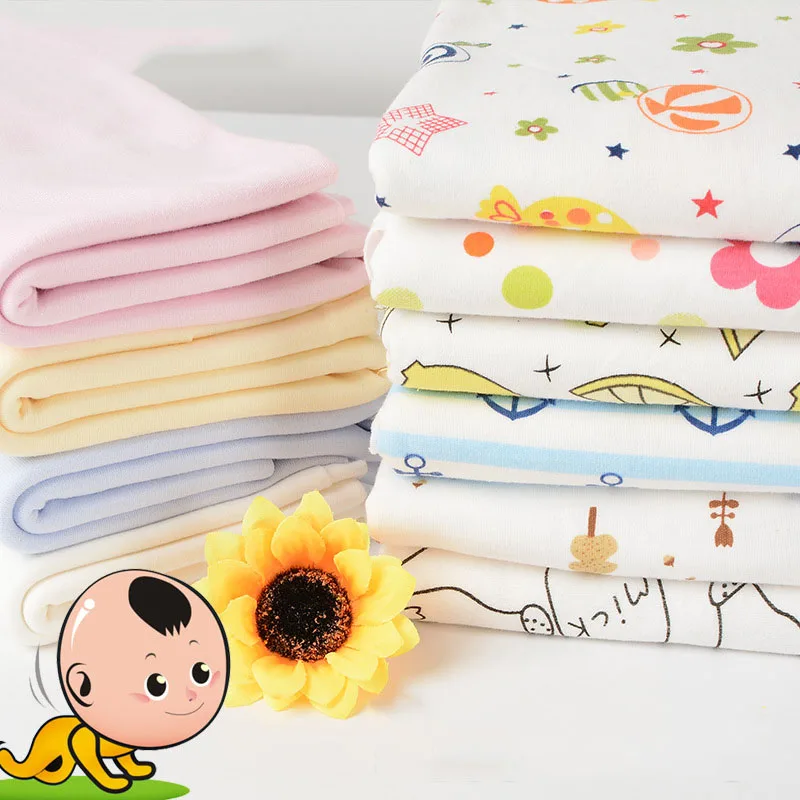 Printed Cartoon Cotton Knitted Fabric by Half Meter Cotton Jersey Fabric for Baby Clothing Making 100x190cm Baby Fabric