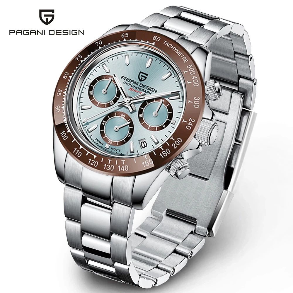 2026 novo design pagani marca superior esportes relógios de quartzo safira aço inoxidável à prova dwaterproof água cronógrafo luxo reloj hombre