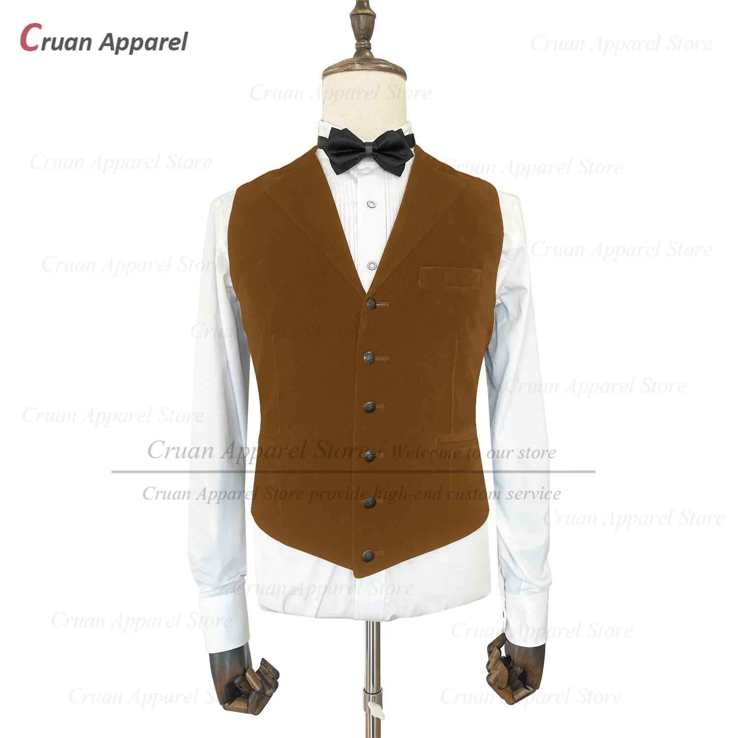 Newest Royal Blue Velvet Vest For Men Fashion Prom Elegant Costumes Evening Dinner Tailor-made Formal Male Waistcoat 1 Piece